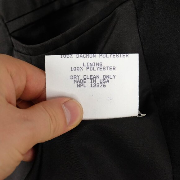 Pioneer Wear Blazer Mens 42R Black Felt Western Two Button Vented Made In USA - Picture 15 of 15